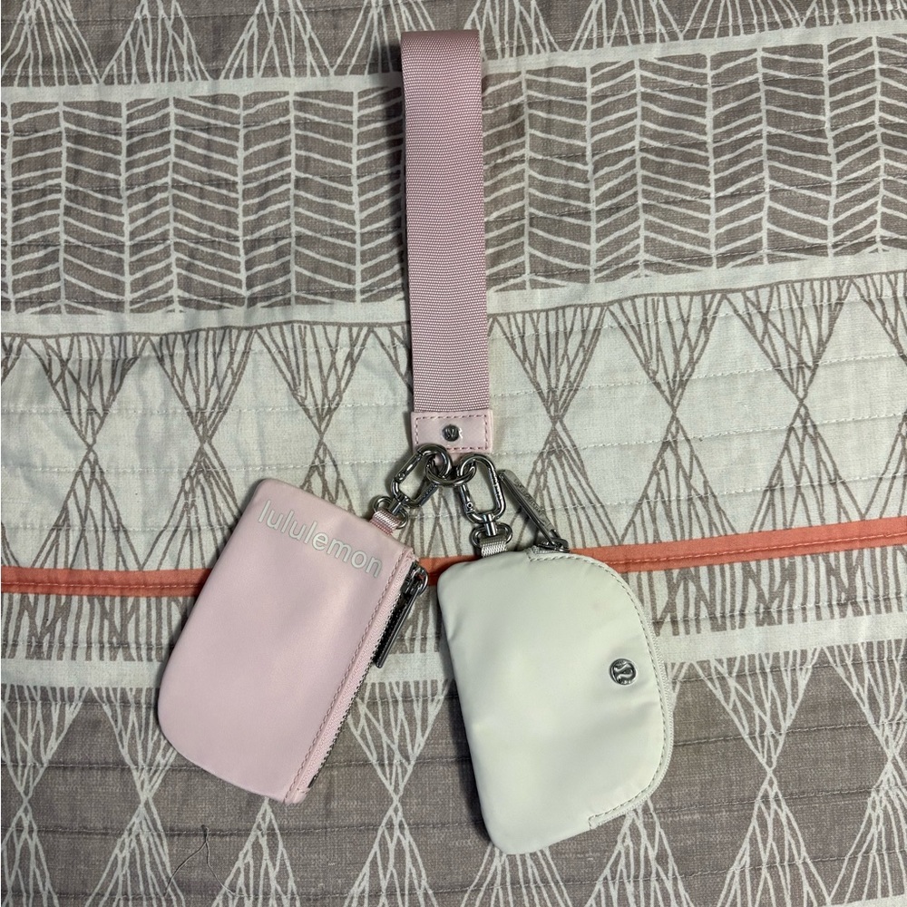 lululemon athletica Pink and White Keychain Pouches